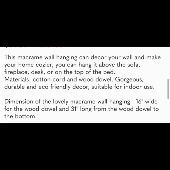 Macrame Wall Hanging Tapestry Boho New - Picture 8 of 8